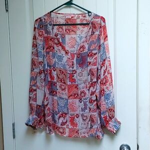 Penningtons In Every Story long sleeve light top tunic blouse shirt plus